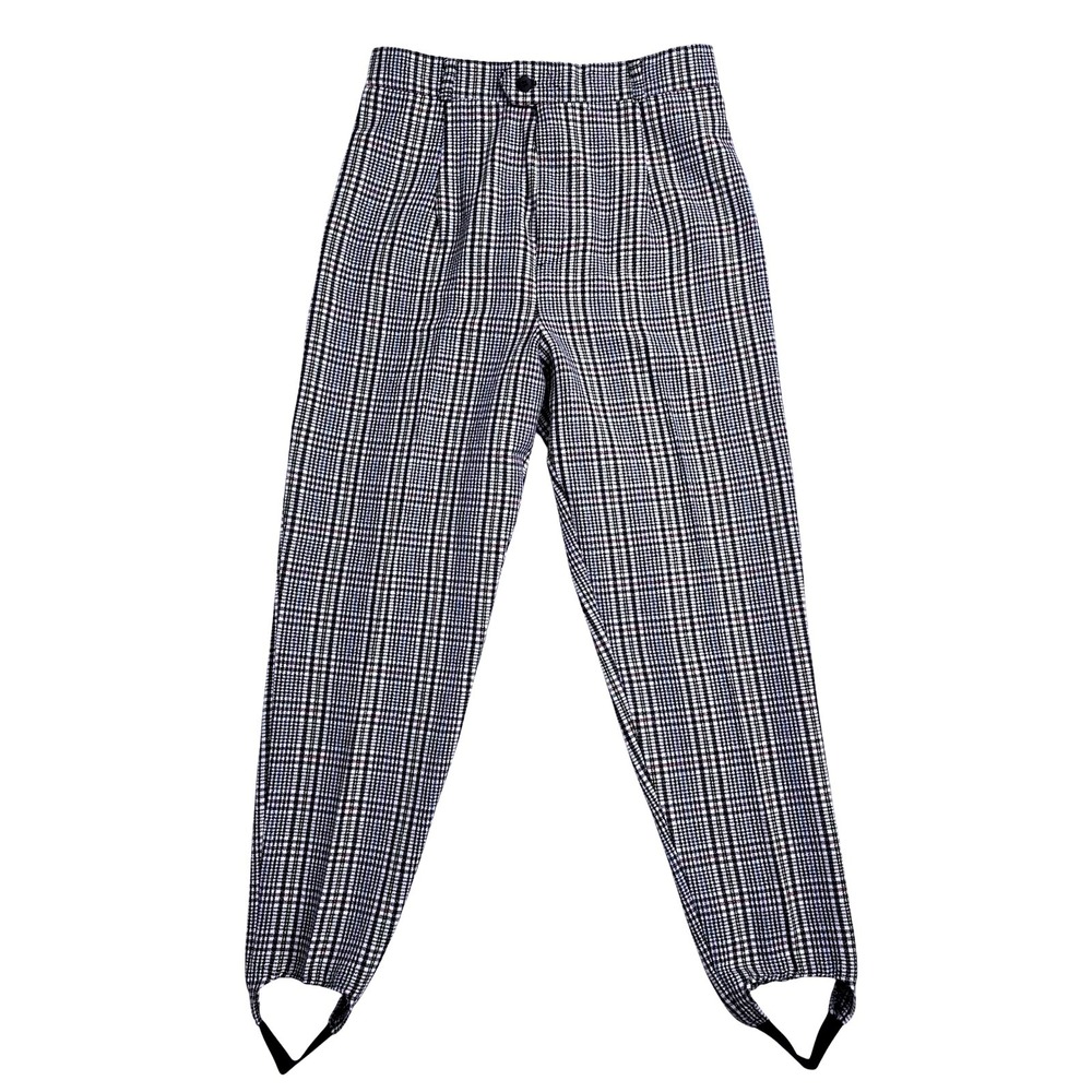 Vintage Stringbean Plaid Stirrup Pants High Waisted Made in USA Size‎ 11/12 Glen